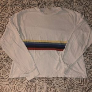 Brandy Melville Long Sleeved White Shirt w/ Stripe